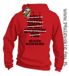 Wódka - Koledzy - Imprezy - Dziewczyny - Piwo - Mój ostatni Wieczór Wolności - bluza męska czerwona