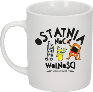 Ostatnia Noc Wolności z kumplami Funny Cartoons - Kubek ceramiczny 