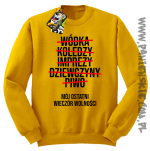 Wódka - Koledzy - Imprezy - Dziewczyny - Piwo - Mój ostatni Wieczór Wolności - bluza standard żółta