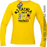 Ostatnia Noc Wolności z kumplami Funny Cartoons - Longsleeve męski żółty 
