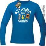 Ostatnia Noc Wolności z kumplami Funny Cartoons - Longsleeve męski niebieski