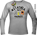 Ostatnia Noc Wolności z kumplami Funny Cartoons - Longsleeve męski melanż 